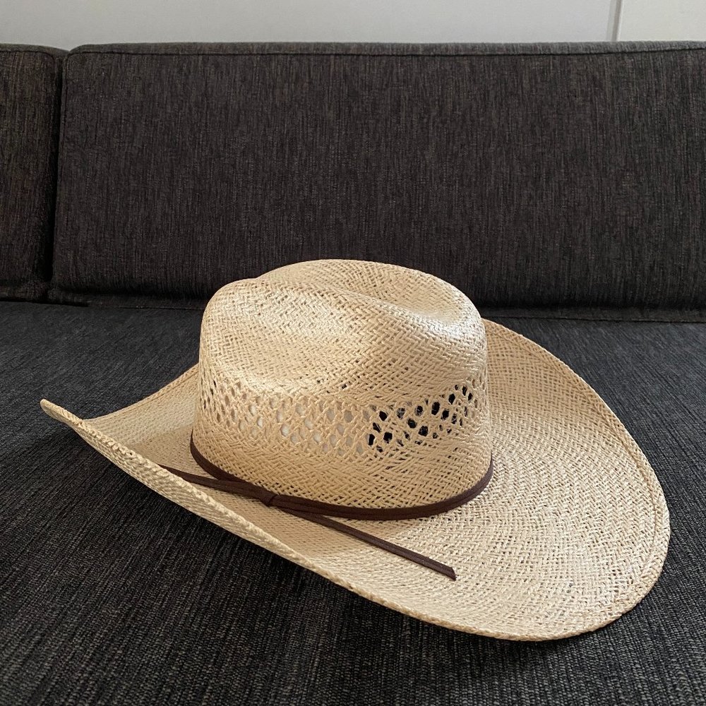 Rodeo King Rio Jute Cowboy Hat, 4 1/4" Brim, Size 7 1/8", Never Worn